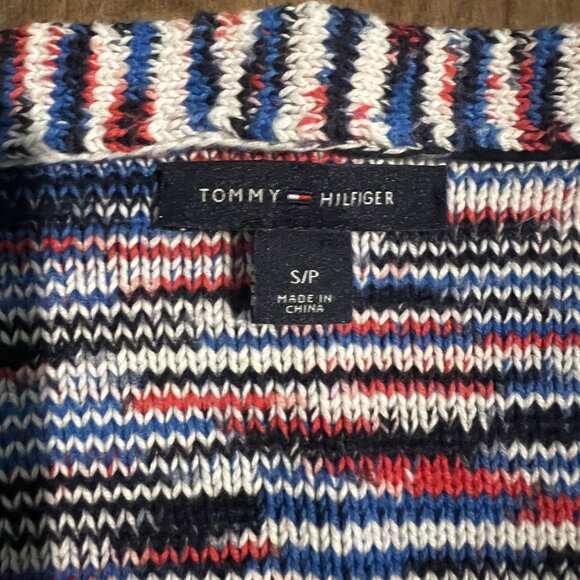 Tommy Hilfiger Womens Multicolor Striped Knit Sweater V-Neck Red White blue Smal - Picture 3 of 10